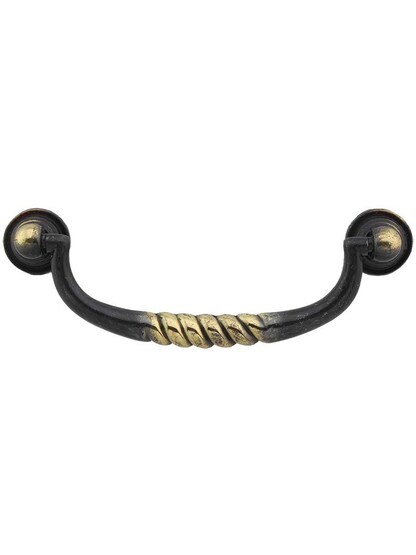 Eton Cabinet Pull - 3 3/4 inch Center-to-Center in Dark Antique Brass.